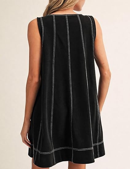 Sleeveless A-line Swing Casual Tank Dress
