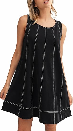Sleeveless A-line Swing Casual Tank Dress