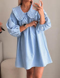 Doll Collar Loose Babydoll Mini Dress